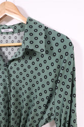 חולצה מכופתרת מעוצבת בירוק- XL-XXL